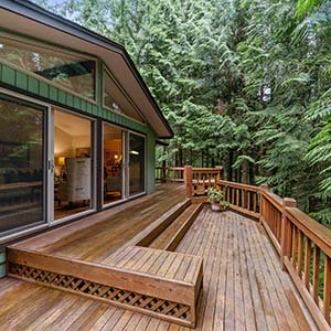 hosue iwth wooden deck
